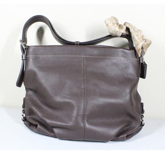 Coach Legacy Pebbled Leather Hobo Bag Chocolate Brown F15064 - Picture 1 of 6